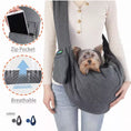 Load image into Gallery viewer, JESPET Comfy Pet Sling for Small Dog Cat, Hand Free Sling Bag Breathable Soft Knit with Front Pocket, Travel Puppy Carrying Bag, Pet Pouch. Machine Washable