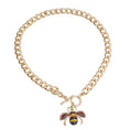 Load image into Gallery viewer, Rhinestone Bee Toggle Necklace