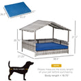 Load image into Gallery viewer, The Rattan Dog House Outdoors With A Canopy, The Rattan Dog Bed With A Waterproof Mat Is Suitable For Small And Medium Sized Dogs