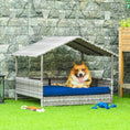 Load image into Gallery viewer, The Rattan Dog House Outdoors With A Canopy, The Rattan Dog Bed With A Waterproof Mat Is Suitable For Small And Medium Sized Dogs