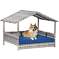 Load image into Gallery viewer, The Rattan Dog House Outdoors With A Canopy, The Rattan Dog Bed With A Waterproof Mat Is Suitable For Small And Medium Sized Dogs