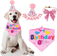 Load image into Gallery viewer, Dog Birthday Party Supplies Boy Girl Dog Birthday Hat With Numbers Dog Puppy Birthday Bandana Hat Bow  Puppy Birthday Hat